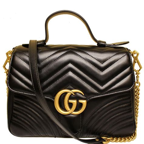 Gucci Deco small shoulder bag in black leather 